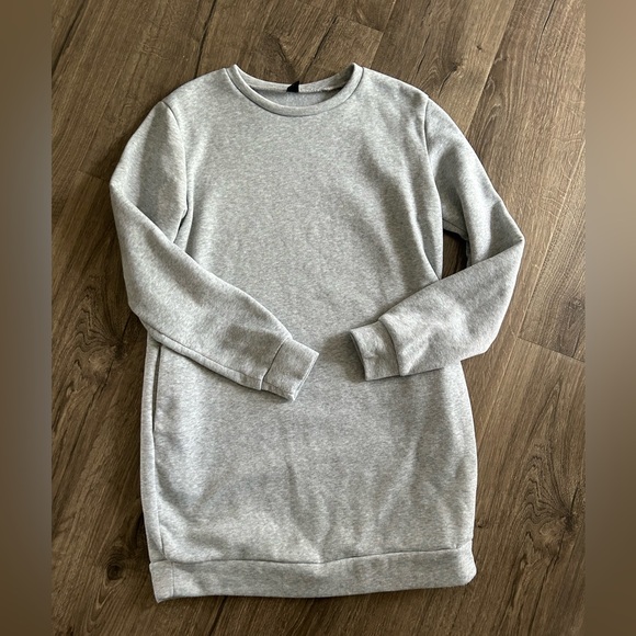 2/$20 mini sweatshirt dress heather gray pockets SHEIN women’s size large grey - Picture 8 of 9